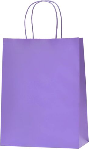 Nexmint Purple Gift Bag 8"x10.5": 24 Pack Bulk Medium Kraft Paper Bags with Handle. Great for Halloween, Birthday, Holiday Party, Autumn Festivities, Favors, Goodie, Candies, Shopping, Business, Retail in Saudi Arabia