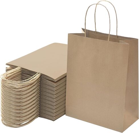 حقيبة الهدايا الأرجواني Nexmint 8 "x10.5": 24 أكياس ورقية Kraft متوسطة الحزمة مع مقبض. عظيم لجميع القديسين ، عيد ميلاد ، حفلة عطلة ، احتفالات الخريف ، والفضلات ، Goodie ، الحلوى ، التسوق ، الأعمال ، البيع بالتجزئة in Saudi Arabia