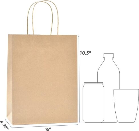 حقيبة الهدايا الأرجواني Nexmint 8 "x10.5": 24 أكياس ورقية Kraft متوسطة الحزمة مع مقبض. عظيم لجميع القديسين ، عيد ميلاد ، حفلة عطلة ، احتفالات الخريف ، والفضلات ، Goodie ، الحلوى ، التسوق ، الأعمال ، البيع بالتجزئة in Saudi Arabia