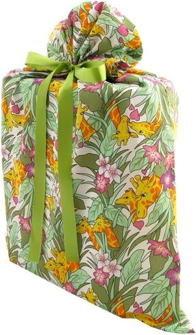 VZWraps Giraffes Reusable Fabric Gift Bag for Baby Shower or Birthday (Large, 20 Inches Wide by 27 Inches High) in Kuwait