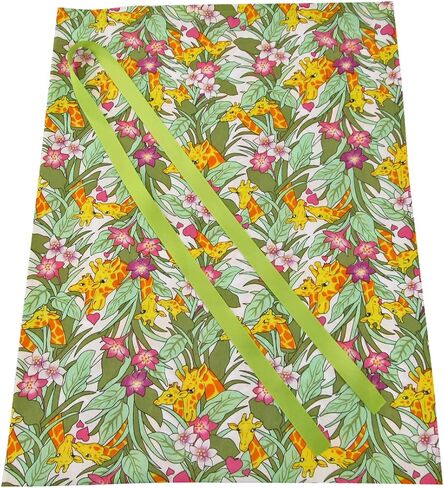 VZWraps Giraffes Reusable Fabric Gift Bag for Baby Shower or Birthday (Large, 20 Inches Wide by 27 Inches High) in Kuwait