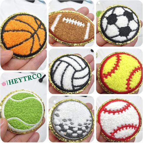 16PCS Tennis Ball Iron on Patches, Golf Baseball Volleyball Towel Embroidered Iron on Patches for Clothes, Custom Team Sports Applique for Hats, Jeans, Jackets, Bags, Backpacks, Dress (Set 2) in Saudi Arabia