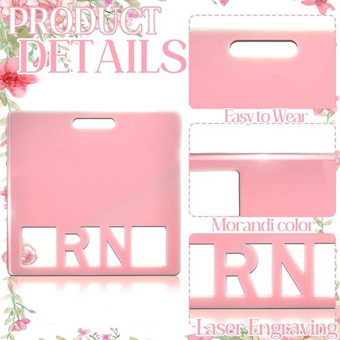 RN BADGE Buddy NAME NAME NAME شارة الشارة الأفقية علامات التعريف MORANDI COLOR BADDY لـ RN Nurse (Pink RN) in Kuwait