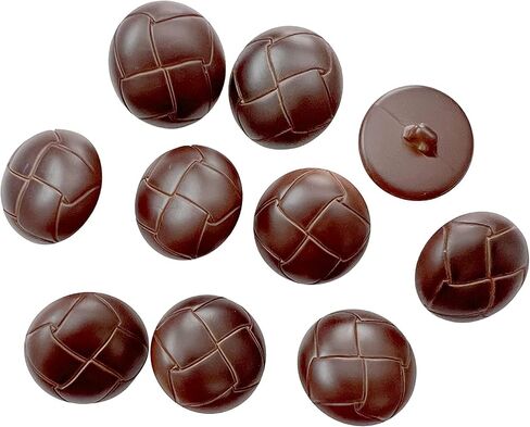PEPPERLONELY 10PC Plastic Resin Buttons with Shank Sew On for Clothes Dress Coat Jeans Crafts, Brown, 1 Inch in Saudi Arabia