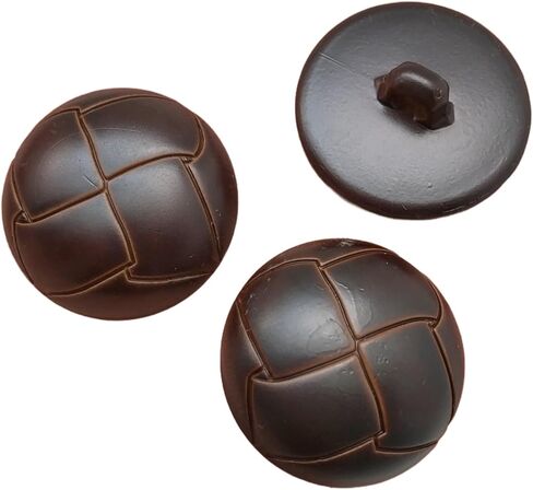 PEPPERLONELY 10PC Plastic Resin Buttons with Shank Sew On for Clothes Dress Coat Jeans Crafts, Brown, 1 Inch in Saudi Arabia