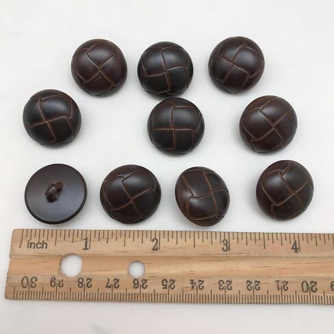 PEPPERLONELY 10PC Plastic Resin Buttons with Shank Sew On for Clothes Dress Coat Jeans Crafts, Brown, 1 Inch in Saudi Arabia