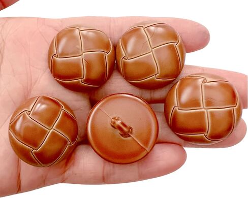 PEPPERLONELY 10PC Plastic Resin Buttons with Shank Sew On for Clothes Dress Coat Jeans Crafts, Brown, 1 Inch in Saudi Arabia