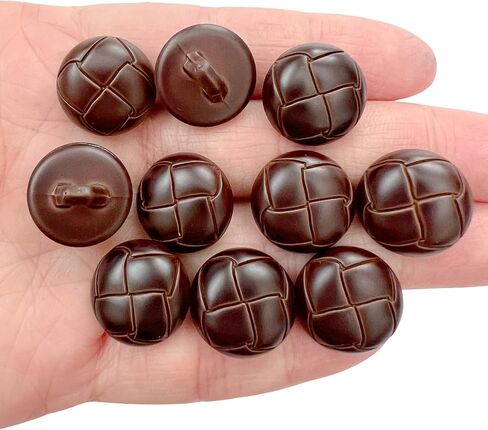 PEPPERLONELY 10PC Plastic Resin Buttons with Shank Sew On for Clothes Dress Coat Jeans Crafts, Brown, 1 Inch in Saudi Arabia