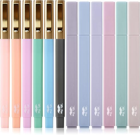 Mr. Pen- Aesthetic Highlighters and Pens No Bleed, 12 Pack, Pastel Color, Black Ink, No Bleed Highlighters for Bibles in Kuwait