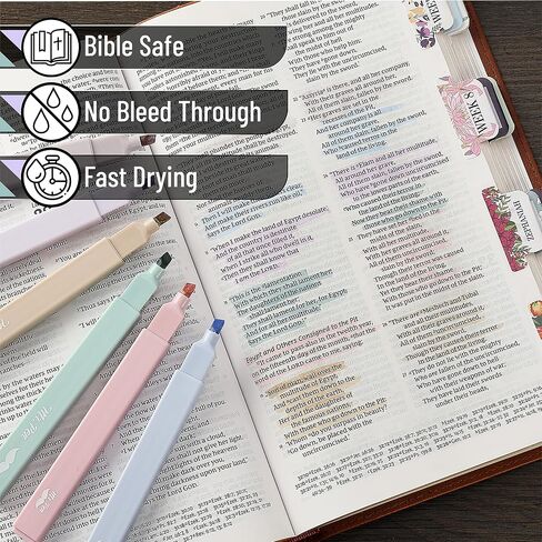 Mr. Pen- Aesthetic Highlighters and Pens No Bleed, 12 Pack, Pastel Color, Black Ink, No Bleed Highlighters for Bibles in Kuwait