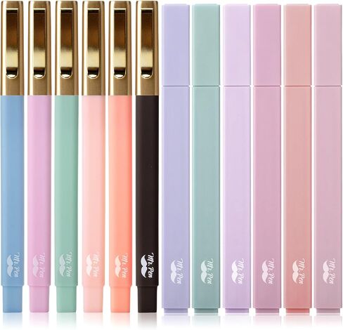 Mr. Pen- Aesthetic Highlighters and Pens No Bleed, 12 Pack, Pastel Color, Black Ink, No Bleed Highlighters for Bibles in Kuwait