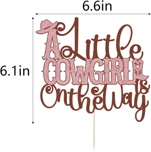 A Little Cowboy على الطريق Topper ، Wild Western Cowboy Baby Shower Cake Topper ، مزرعة زخرفة حفلة ، زخارف كعكة دش رعاة البقر ، حفلة استحمام الطفل الغربية (الأزرق) in Kuwait