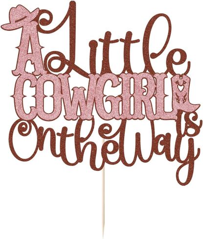 A Little Cowboy على الطريق Topper ، Wild Western Cowboy Baby Shower Cake Topper ، مزرعة زخرفة حفلة ، زخارف كعكة دش رعاة البقر ، حفلة استحمام الطفل الغربية (الأزرق) in Kuwait
