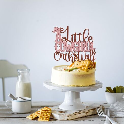 A Little Cowboy على الطريق Topper ، Wild Western Cowboy Baby Shower Cake Topper ، مزرعة زخرفة حفلة ، زخارف كعكة دش رعاة البقر ، حفلة استحمام الطفل الغربية (الأزرق) in Kuwait