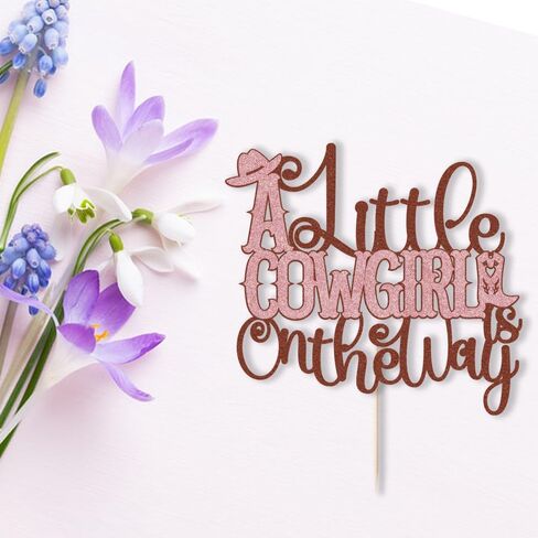A Little Cowboy على الطريق Topper ، Wild Western Cowboy Baby Shower Cake Topper ، مزرعة زخرفة حفلة ، زخارف كعكة دش رعاة البقر ، حفلة استحمام الطفل الغربية (الأزرق) in Kuwait