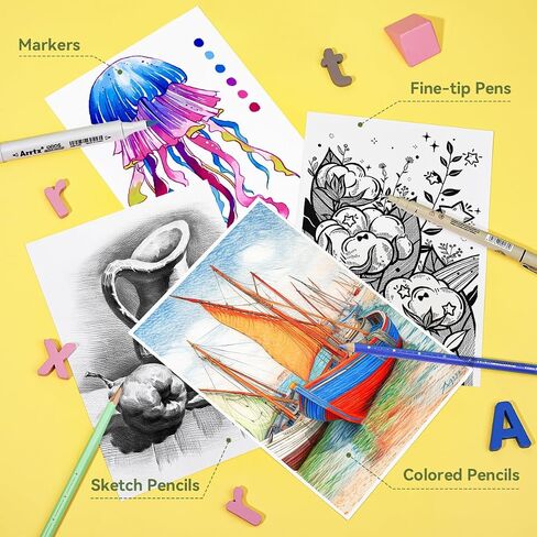 Arrtx A4 ​​Sketchbook ، كتاب رسم غلاف فني (120 صفحة) in Kuwait