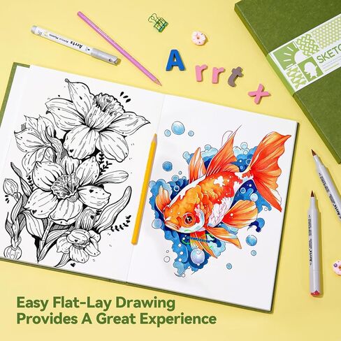Arrtx A4 ​​Sketchbook ، كتاب رسم غلاف فني (120 صفحة) in Kuwait