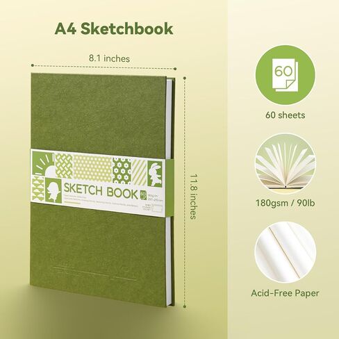 Arrtx A4 ​​Sketchbook ، كتاب رسم غلاف فني (120 صفحة) in Kuwait