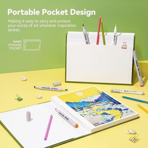 Arrtx A4 ​​Sketchbook ، كتاب رسم غلاف فني (120 صفحة) in Kuwait