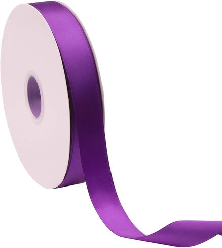YAKA Double Sided Polyester Satin Ribbon Roll,1 inch Wide 100 Yard Length for Wedding,Party Decoration,Gift Wrapping,Sewing,DIY Hair Accessories,Craft Supplies (Purple, 1inch/25mm) in Saudi Arabia