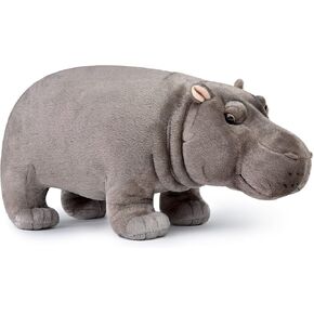 Realistic Hippo Plush Toy - Simulation Standing 14" Hippopotamus Stuffed Animal, Soft Wild Animals Hippo Stuffed Toys, Unique Plushie Toys Model Dolls Collection for Kids