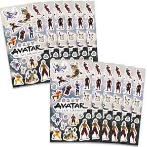 Avatar: The Last Airbender Party Favors for Boys & Girls Bundle ~ 12 Pack Avatar Sticker Sheets for Kids Birthday Party Goodie Bags | Avatar Aang Party Supplies