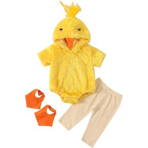 oneflow Newborn Toddler Baby Girl Boy Halloween Duck Costumes Fur Hooded Onesie Cute Infant Chick Costume Outfit Clothes