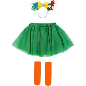 Girls Hawaiian Adventure Princess Rooster Pig Costume Dress Kit Outfit Kids