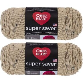 Bulk Buy: Red Heart Super Saver (2-Pack) (Buff Fleck, 5 oz Each Skein)