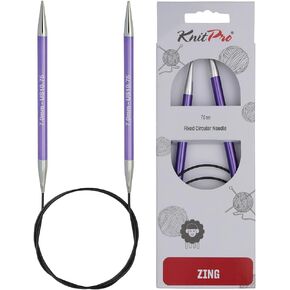 knitpro Zing الإبر الدائرية الثابتة 32 "(80 سم) | الولايات المتحدة الحجم 7 (4.5 مم)
