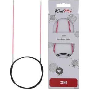 knitpro Zing الإبر الدائرية الثابتة 32 "(80 سم) | الولايات المتحدة الحجم 7 (4.5 مم)