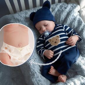 BABESIDE Lifelike Reborn Baby Dolls Boys Noah- 17-Inch Real Baby Feeling Realistic-Newborn Baby Dolls Full Body Vinyl with Toy Accessories for Kids