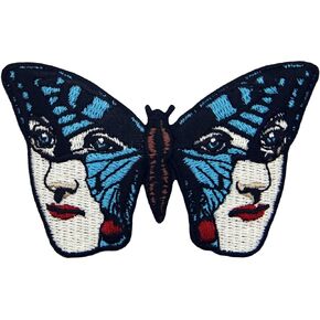 The Butterfly Women Face Patch Embroidered Applique Badge Iron On Sew On Emblem