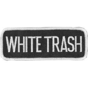 Hot Leathers White Trash Patch (4" Width x 2" Height), Black