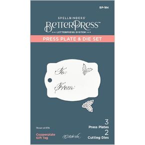 Spellbinders Copperplate Gift Tag Press Plate, Metal