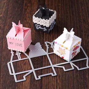 Gift Box Metal Die Cuts, Lace Handbag Metal Cutting Dies Cut Stencils Card Paper Craft DIY Template Cutting Dies Album Embossing Paper Dies for Card Making Scrapbooking