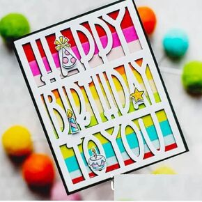 Christmas Happy Birthday Frame Metal Die Cuts,Happy Birthday Party Frame Letter Cutting Dies Cut Stencils DIY Scrapbooking Decorative Embossing Paper Scrapbooking Card Making