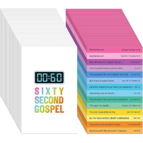 200 Pcs Gospel Tract Card Sixty Second Gospel Bible Verses Plan of Salvation Bible Tracts Prayer Postcards for Evangelism Church Christian Gift