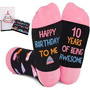 5-12 Years Old Birthday Gifts for Girls - Socks for Girls with Pop up Birthday Card, Presents for 5-12 Year Old Grils