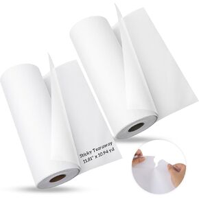 Fanfanwin 2 Rolls 12in x 11 yd Sticky Self Adhesive Tear Away Embroidery Stabilizer Medium Weight for Hand & Machine Embroidery