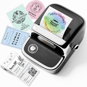 Phomemo M150 Label Maker Machine, 2025 Upgraded Bluetooth Label Printer, 2 Inch Themal Sticker Printer for Home Use & Small Business, Compatible with iOS & Android Phone, with 1 Pack 40x30mm Label