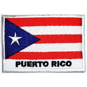 Puerto Rico Flag Patch Sew On Embroidered Applique Country Badge Motorcycle Biker Tactical Tags Morale National Emblem for Travel Backpack Hats Jackets Team Uniform (09)