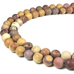 ABCGEMS Velvet-Matte-Finished American Sunset Mookaite Beads (Enhance The Stone's Inherent Texture and Nature Hues with a Non-Glare Aesthetic) Smooth Round 8mm (Non-Shiny) in Kuwait