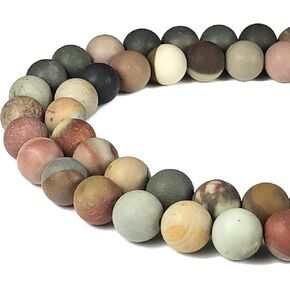 ABCGEMS Velvet-Matte-Finished American Sunset Mookaite Beads (Enhance The Stone's Inherent Texture and Nature Hues with a Non-Glare Aesthetic) Smooth Round 8mm (Non-Shiny)