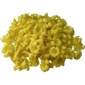 100 PCS Small Yellow Puakenikeni Clay Beads for Jewelry Making DIY Craft Supplies