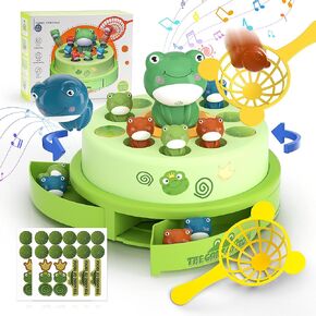 UNEEDE Frog Bounce and Catch Game Toys,Popping Board Games for Kids Age 4-6,Frog Pop Up Game,Catching Music Games for Kids 4-8 8-12,Family Game Toy for 5-7 Boys Girls, for Toddlers 3-5