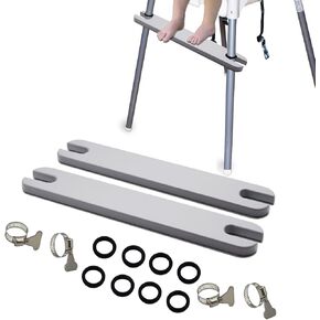 High Chair Footrest Compatible with IKEA Antilop - 2 Pack Footrest High Chair Accessories, Smoothed Edges, Adjustable Height and Non Slip Metal Clamps (Light Gray)
