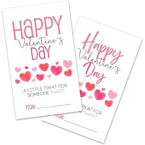 Happy Valentine's Sticker Set - 40 Pcs Watercolor Self-Adhesive Label for Valentine Gift Wrapping, 4 Different Designs Gift Tag for Goodie Bags, Party Supplies & Decor -A05