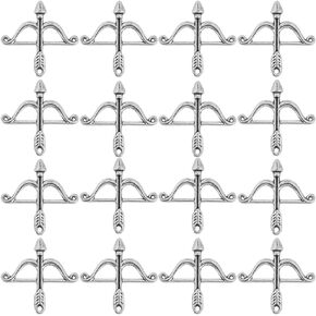 SUNNYCLUE 1 Box 60Pcs Valentine Charms Bow and Arrow Charms Alloy Antique Silver Tibetan Loop Vintage Charm Collection Bulk for Jewelry Making Charms Earring Necklace Bracelet Keychain DIY Crafting
