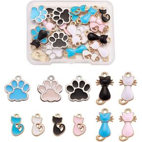 Cheriswelry 32Pcs Light Gold Elephant Alloy Enamel Pendants Elephant Metal Enamel Charms 26mm Animal Dangle Charms for DIY Necklace Earring Bangle Jewelry Making Crafts Decoration